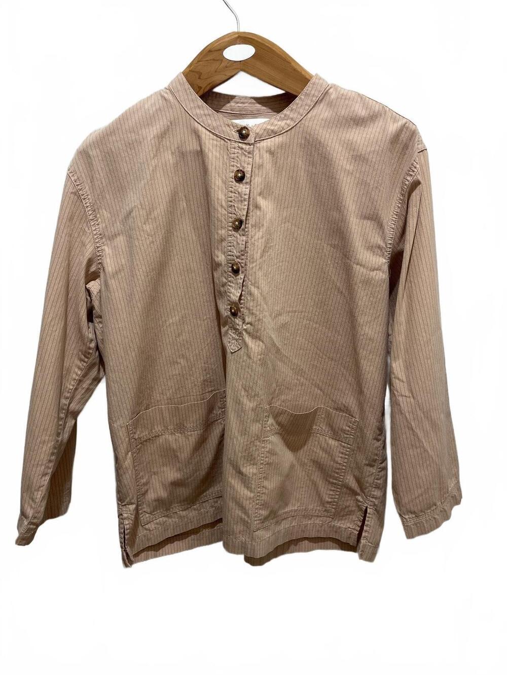 Madewell x Backdrop Women’s Long Sleeve Button Smock Top Large Clay Cotton